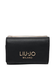Liu Jo women's wallet in elegant design, showcasing the front view with logo detail and textured material.