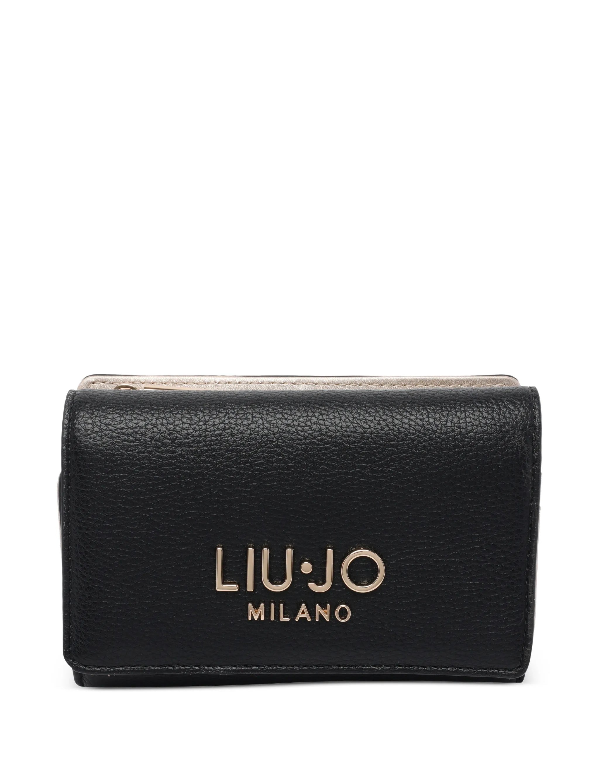 Liu Jo women's wallet in elegant design, showcasing the front view with logo detail and textured material.