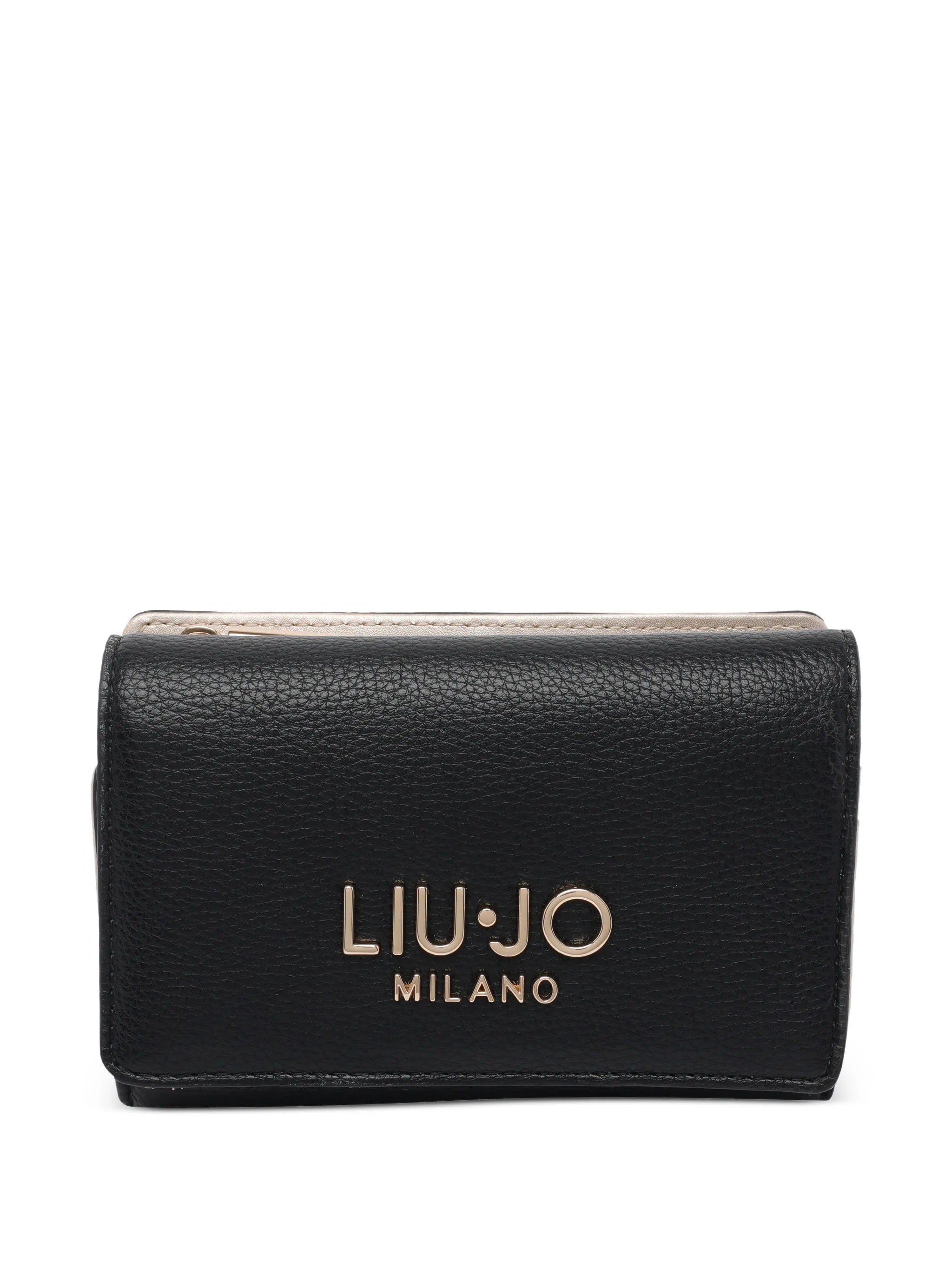 Liu Jo women's wallet in elegant design, showcasing the front view with logo detail and textured material.