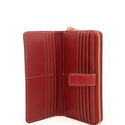 Liu Jo women's wallet showing a sleek black leather design with gold-tone accents and multiple card slots.