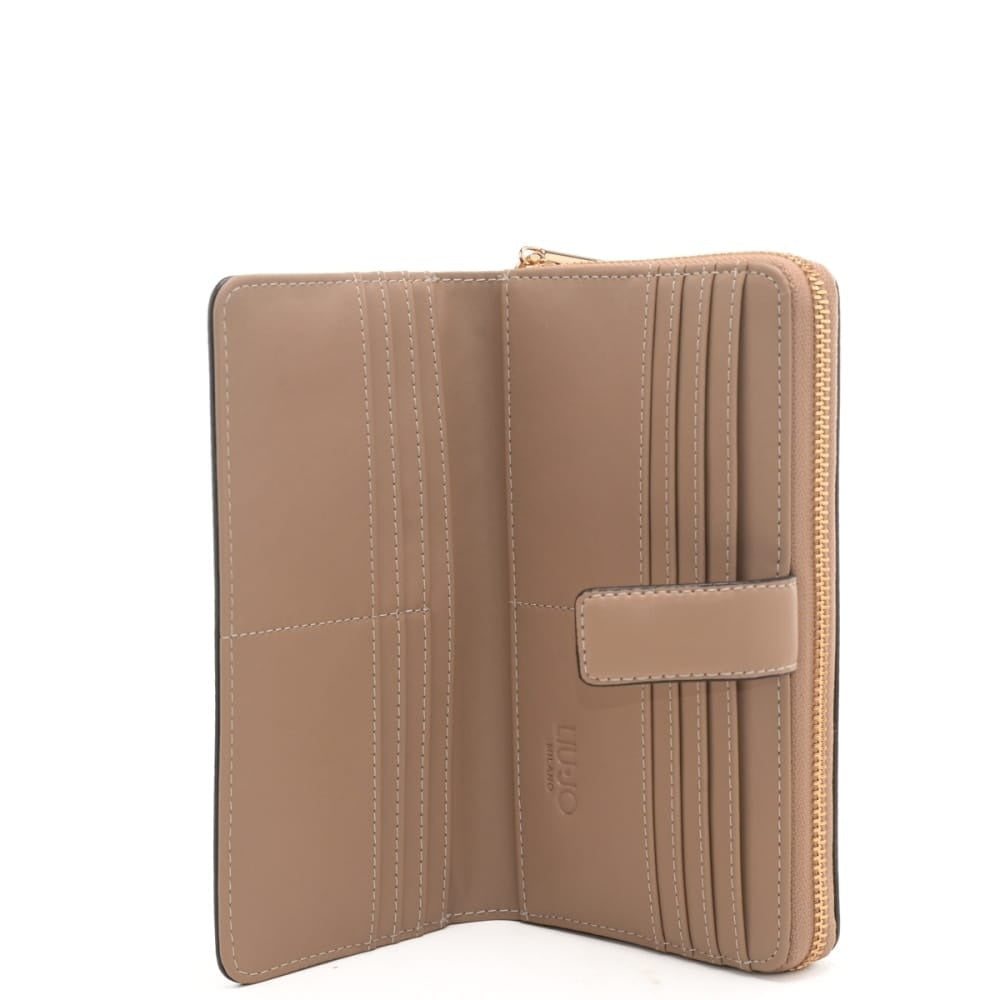 Liu Jo women's wallet with multiple card slots and zippered coin compartment, in sleek leather design.