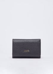 Liu Jo women's wallet showing pink leather exterior with multiple card slots and a compact design.