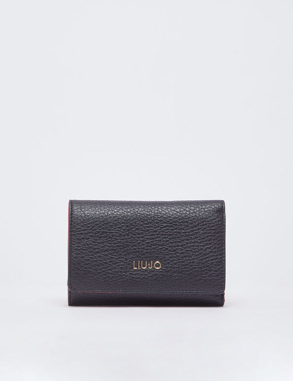 Liu Jo women's wallet showing pink leather exterior with multiple card slots and a compact design.