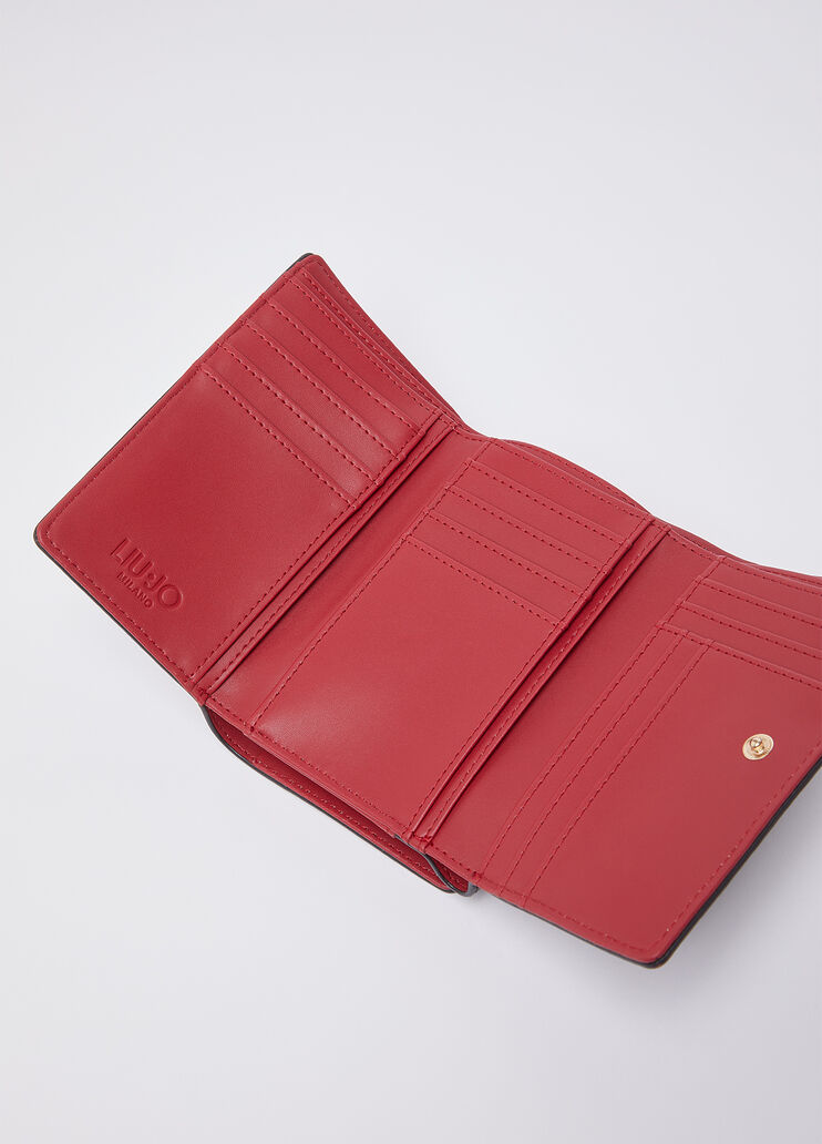 Liu Jo women's wallet with multiple card slots and zippered coin pocket, made of smooth leather in elegant design.