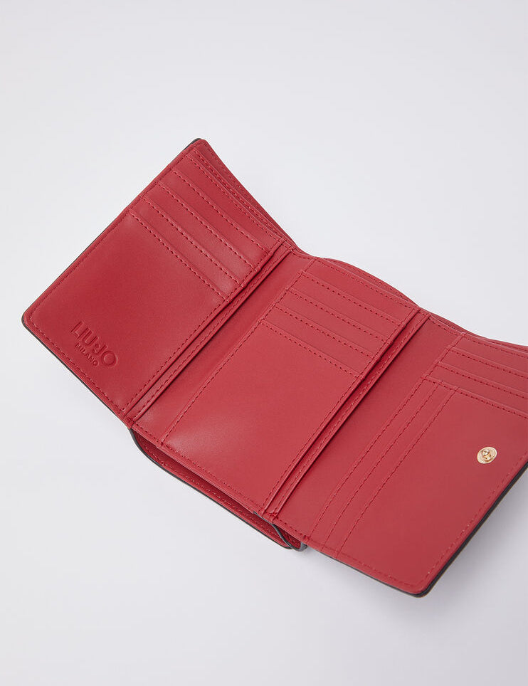 Liu Jo women's wallet with multiple card slots and zippered coin pocket, made of smooth leather in elegant design.