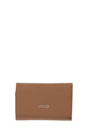 Liu Jo women's wallet with multiple card slots and zip coin pocket, made of textured leather in classic black.