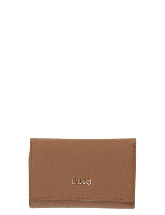 Liu Jo women's wallet with multiple card slots and zip coin pocket, made of textured leather in classic black.