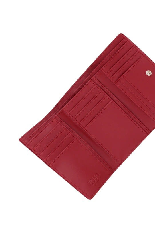 Liu Jo women's wallet showing multiple card slots, zipper closure, and sleek leather design.