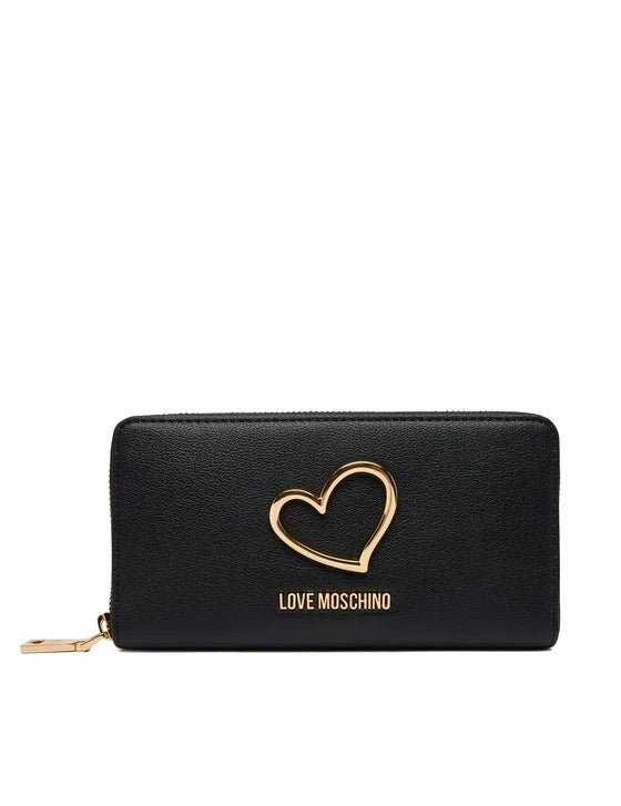 Love Moschino women's wallet featuring colorful designer print and compact design, perfect for stylish accessorizing.