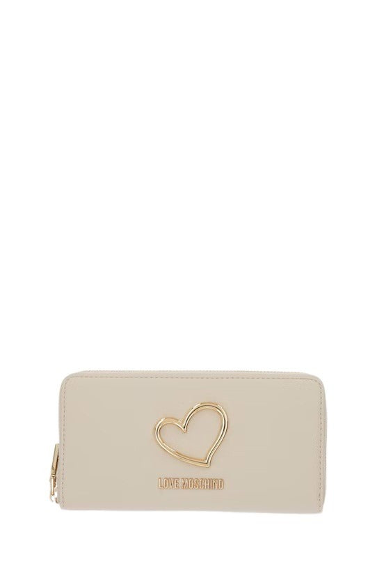Love Moschino women's wallet featuring a colorful design, compact leather accessory with brand logo and multiple card slots.