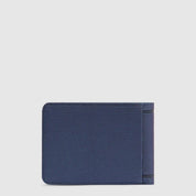 Piquadro Lyss men's wallet in black leather with multiple card slots and a sleek, minimalist design.