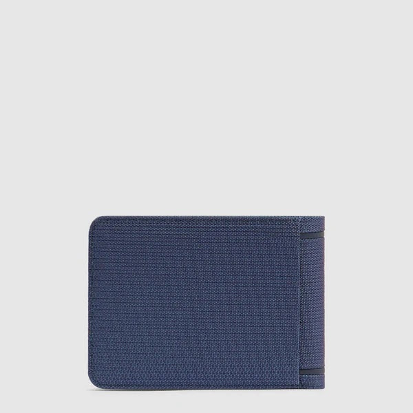 Piquadro Lyss men's wallet in black leather with multiple card slots and a sleek, minimalist design.