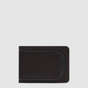 Leather men's Lyss Piquadro wallet with multiple card slots and a sleek design, featuring the brand's logo on the front.