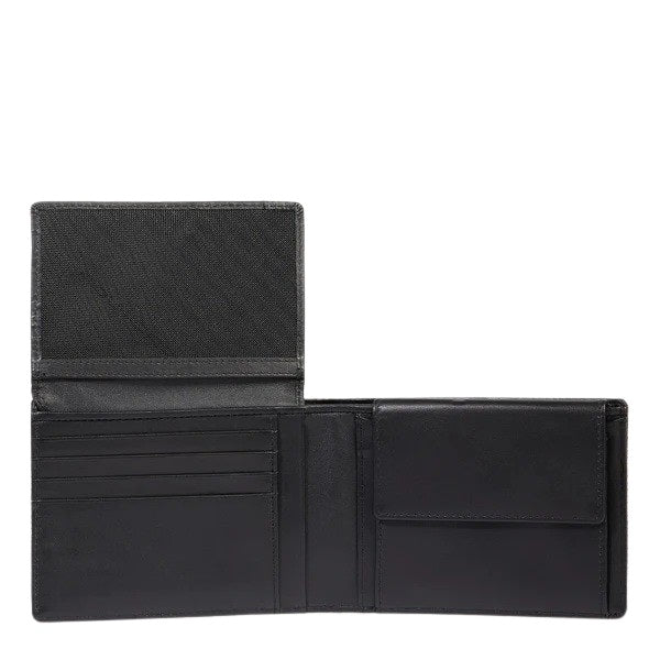 Piquadro Orion men's wallet in textured leather with multiple card slots and a sleek design.