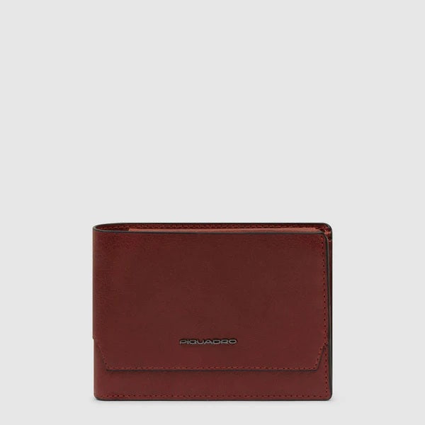 Piquadro Portafoglio Solm in leather with multiple card slots and coin pocket, men's accessories for organization.