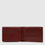 Piquadro Portafoglio Solm in black leather for men, featuring multiple card slots and a sleek design.