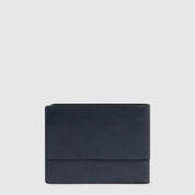 Piquadro Portafoglio Solm in black leather, men's accessory with multiple card slots and a sleek, compact design.