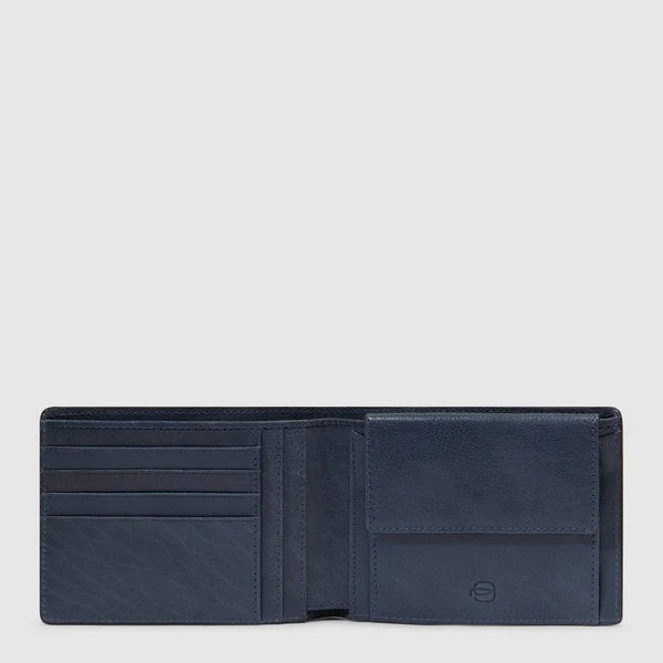 Piquadro Solm men's wallet in black leather with multiple card slots and cash compartment, stylish accessory for everyday use.