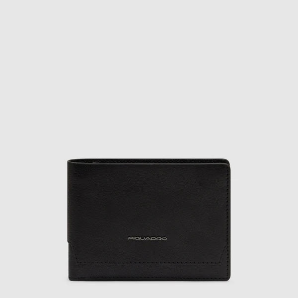 Piquadro Portafoglio Solm uomo in pelle con scomparti per carte e banconote, accessori di alta qualità per uomo.