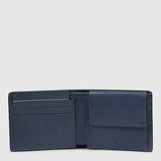 Piquadro Portafoglio Solm in black leather with multiple card slots and a sleek, minimalist design for men's accessories.