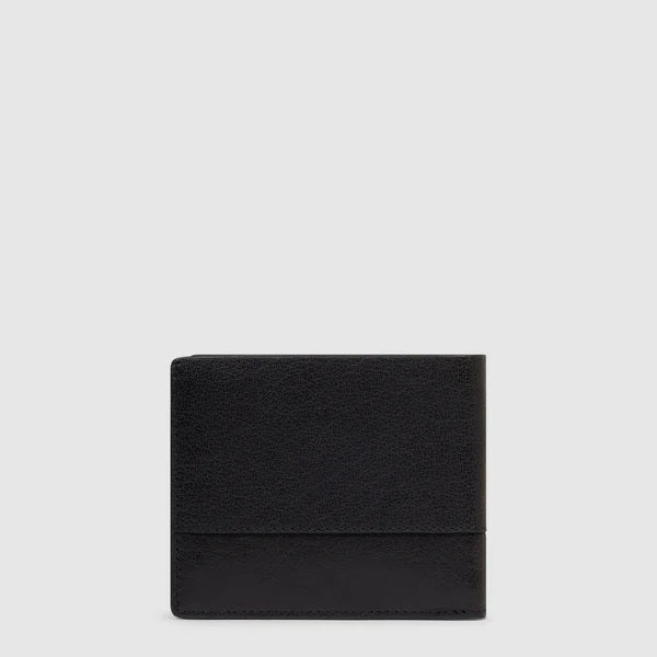 Piquadro Portafoglio Solm uomo in pelle con scomparti per carte e banconote, accessori maschili eleganti e funzionali.