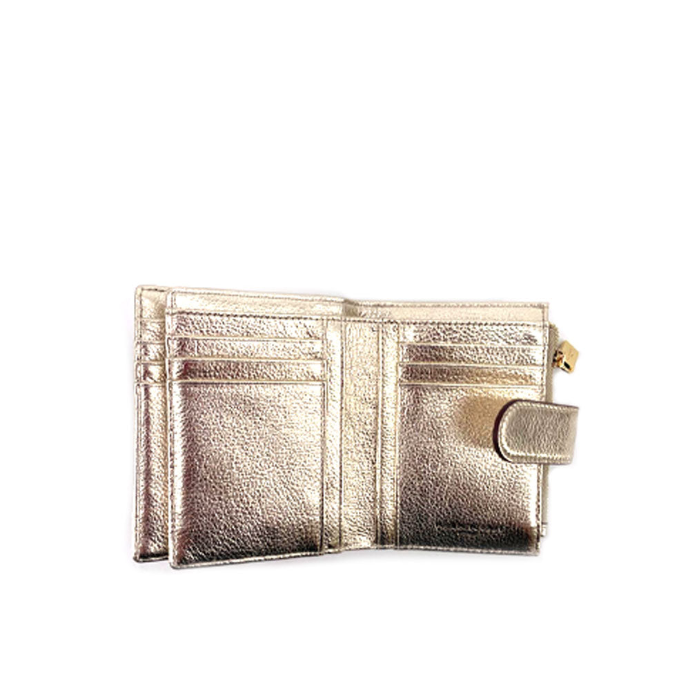 Nannini Wallis women's wallet in leather with multiple card slots and a sleek, compact design for everyday use.