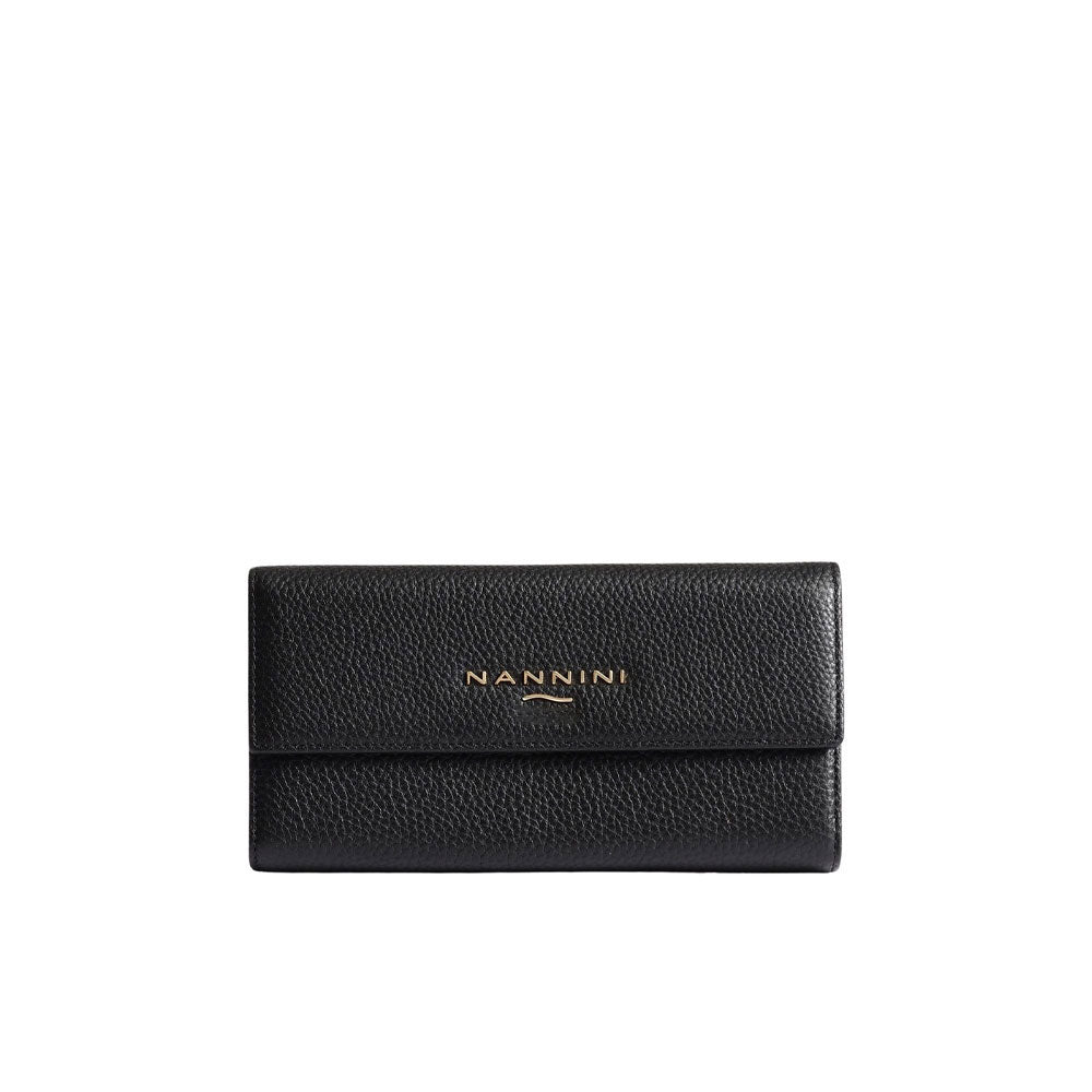 Portafoglio Nannini in pelle, elegante design con zip, adatto per accessori donna e minuteria.