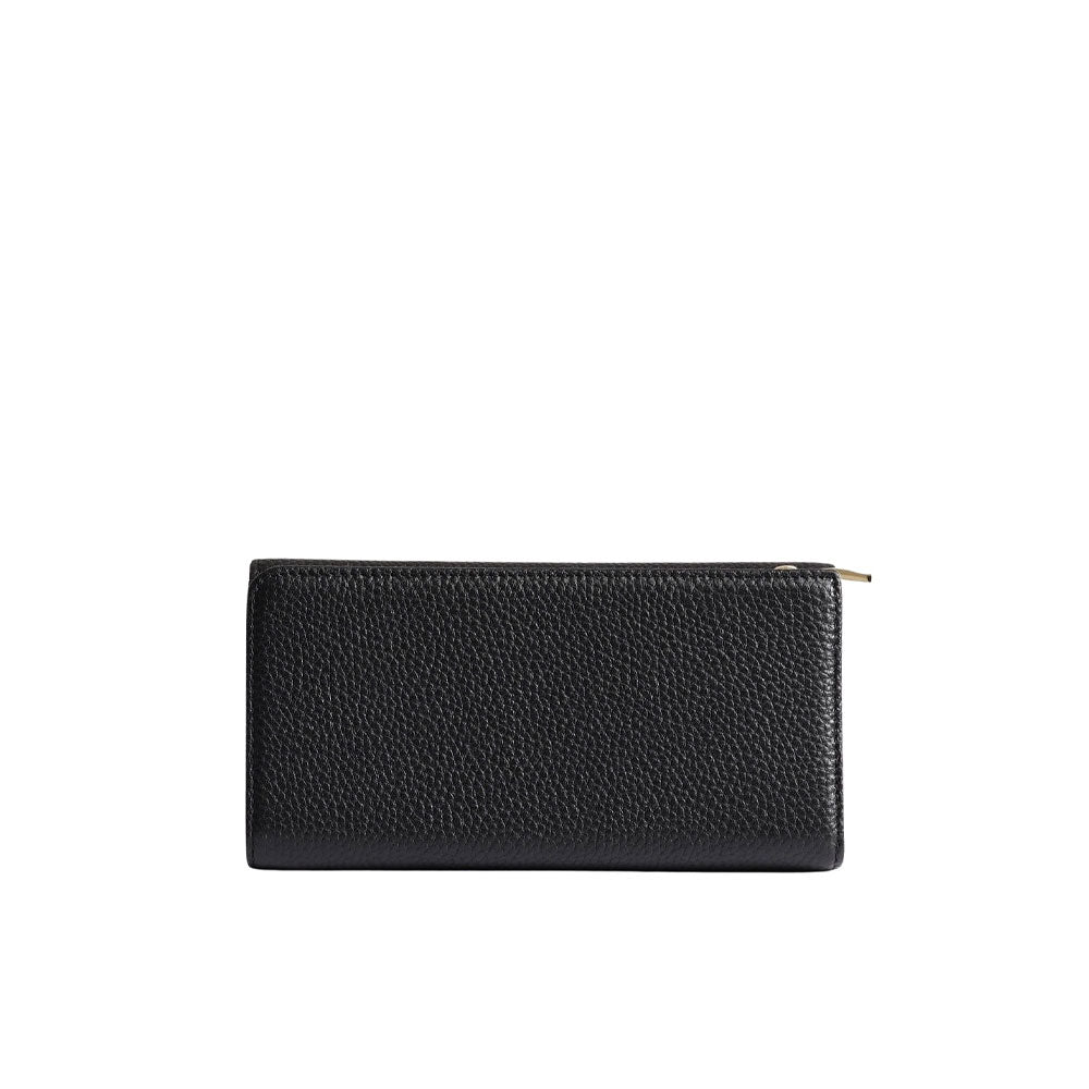 Nannini Wallis women's wallet in leather, showcasing a sleek design with multiple card slots and a zip closure.