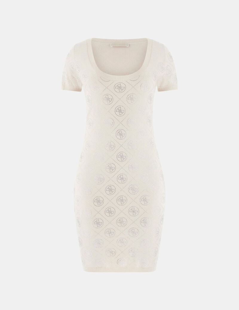 Rhinestones 4G Swtr Dress Guess - MYLILLY