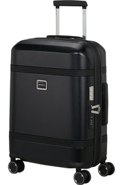 Unisex Samsonite cabin trolley suitcase with hard shell design and extendable handle, suitable for carry-on travel.