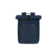 Zaino rolltop Samsonite modello Moderny blu, per laptop 15.6", visto frontalmente su sfondo bianco.