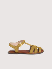 Coccinelle Sunup women's sandal featuring tan leather straps and a low heel, casual open-toe footwear accessory for women.