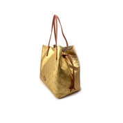 M BRC shopping Treccia women's bag with woven design, large tote style, black color, and sturdy handles.