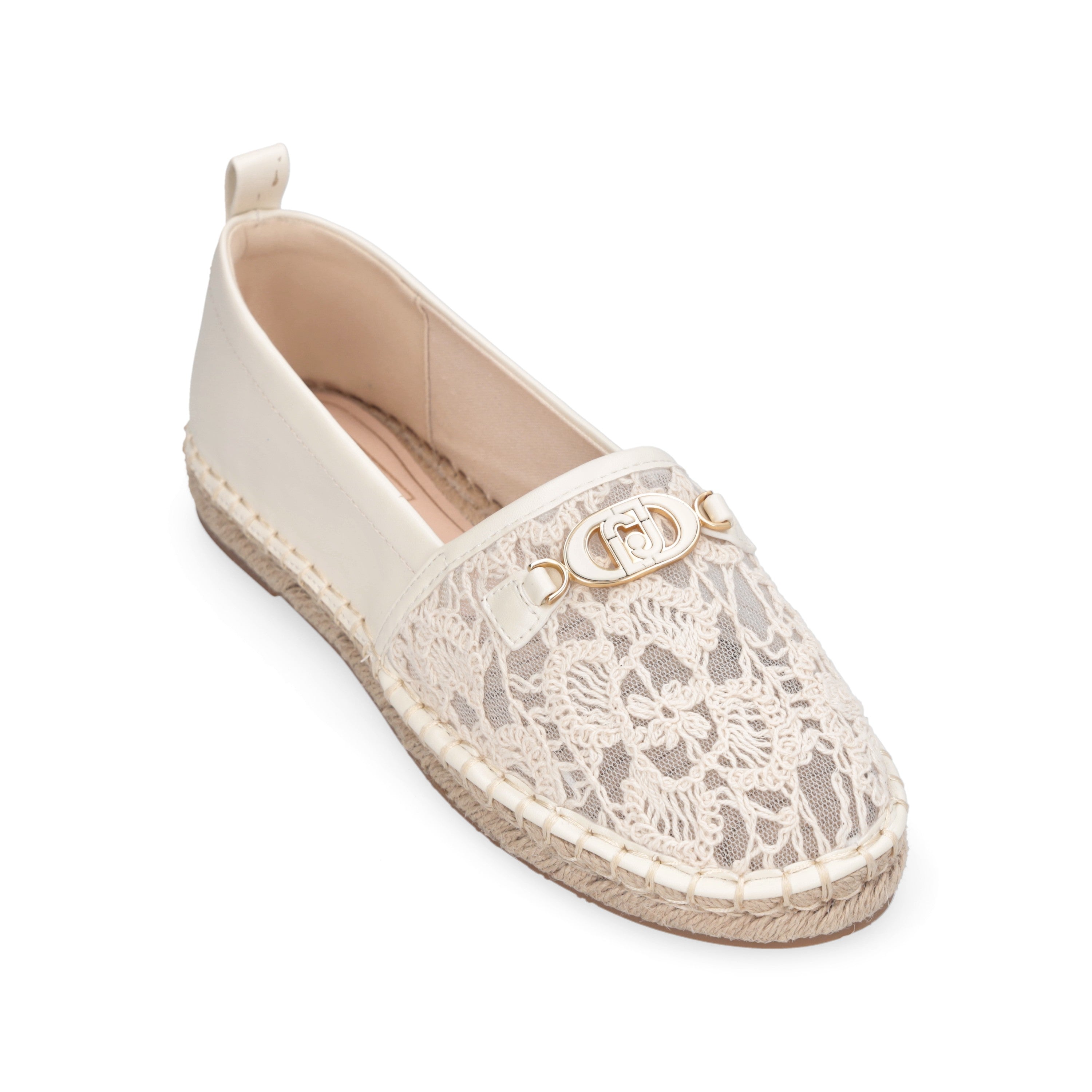 Liu Jo women's slip-on Capri espadrilles with beige fabric upper and jute-wrapped sole, casual summer footwear.