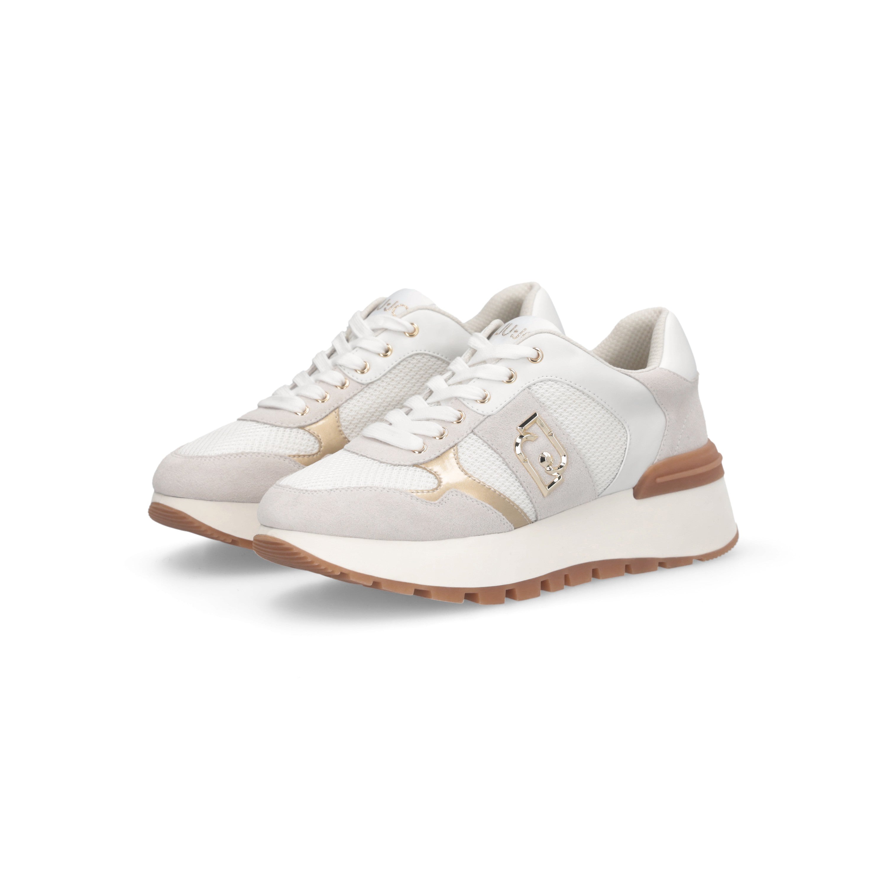 Liu Jo women's sneaker with stylish design, white and pink tones, featuring lace-up closure and branded detailing.