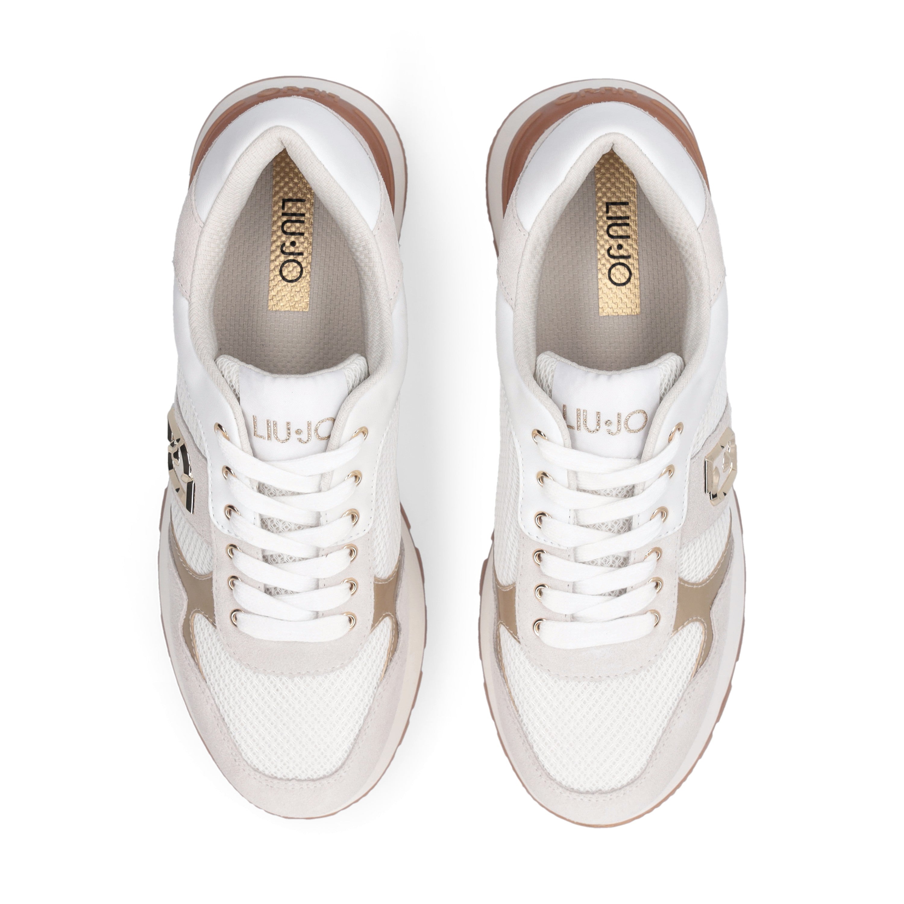 Liu Jo sneaker for women with stylish design, white and beige color, and modern athleisure look.