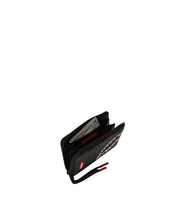 Unisex Scribble Shark Wallet by Sprayground featuring a colorful shark scribble design and multiple card slots.