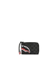 Unisex Scribble Shark Wallet by Sprayground featuring a colorful shark sketch design on a compact wallet.