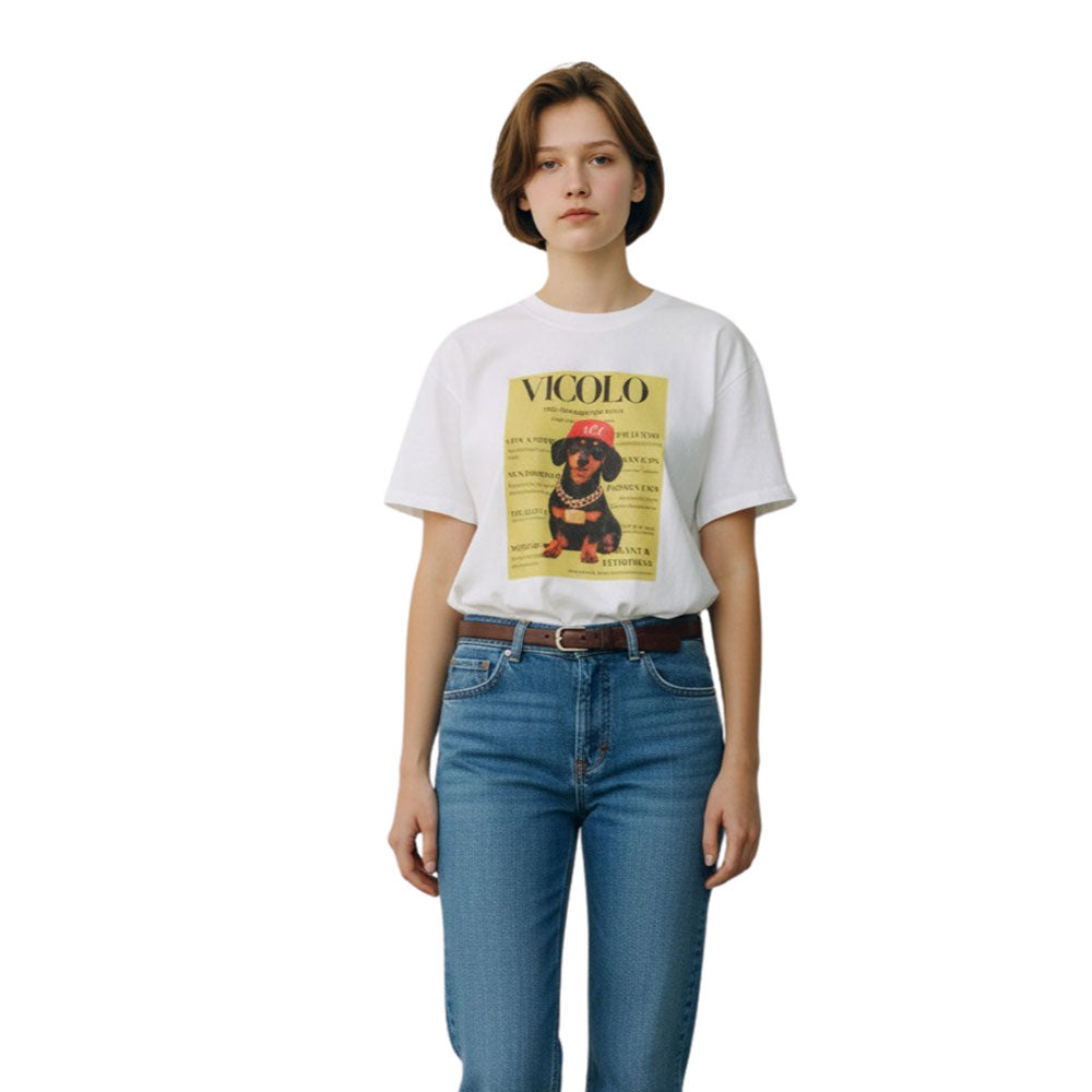 t-shirt-donna-in-cotone-vicolo-con-stampa-bassotto.jpg