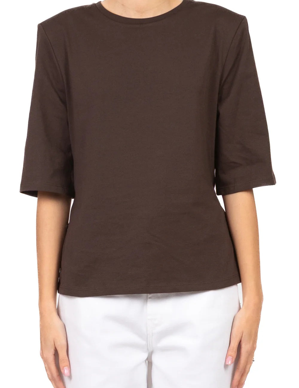Vicolo Donna T-shirt featuring a casual fit with a soft fabric, displayed with a simple neckline and stylish design.