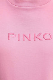 Pinko Donna T-shirt in pink with a relaxed fit and short sleeves, displayed flat on a white background.