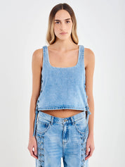 Vicolo women's top featuring a stylish design with a relaxed fit and elegant detailing in a vibrant color.