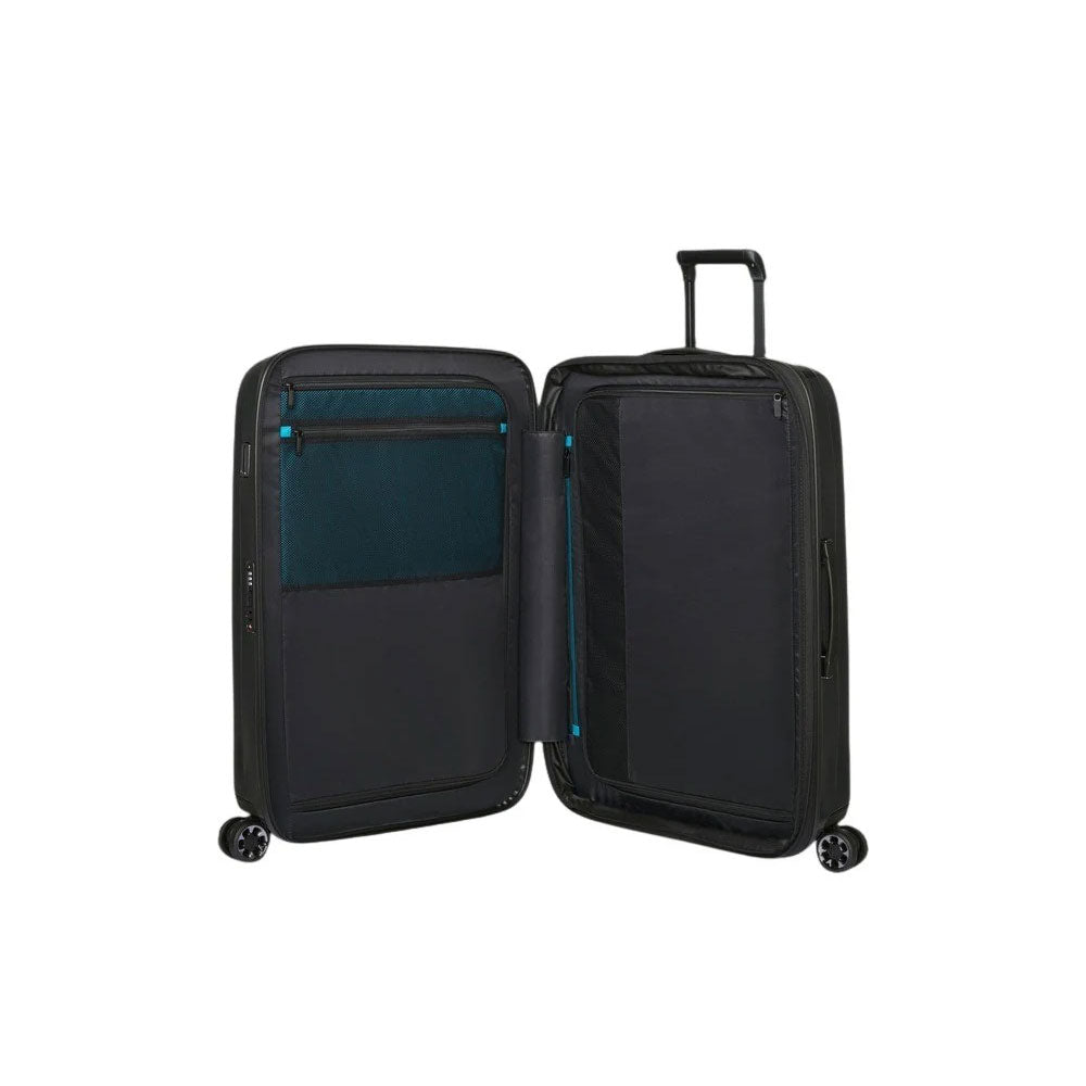 Large Samsonite Nexis Exp trolley bag for travel, unisex design with durable exterior and spacious interior for trips.