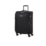 Unisex American Tourister Medio Summerride Spinner Trolley, expandable travel luggage with four wheels and modern design.