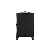 American Tourister Medio Summerride Spinner expandable trolley with four wheels and handle, designed for unisex travel use.