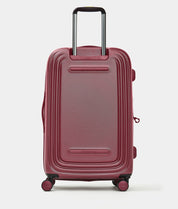 Medium Logoduck Mandarina Duck trolley suitcase with handle and wheels, unisex travel accessory in sleek design.