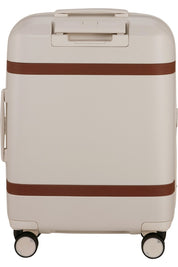 Samsonite cabin trolley luggage with durable hard shell and four wheels, designed for unisex travel and easy carry-on.