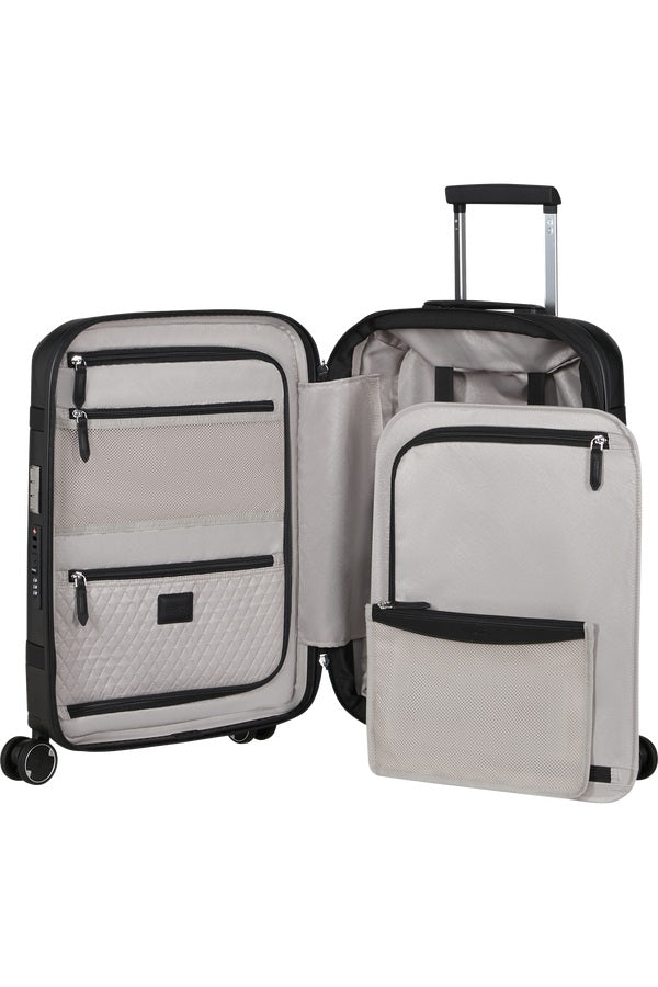 Samsonite cabin trolley bag, unisex travel accessory with sturdy handle and wheels, designed for carry-on luggage.