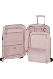 Samsonite cabin trolley bag with unisex travel design, durable hard shell, and adjustable handle for easy carry.