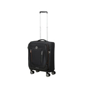 American Tourister Wanderlite Cabin Trolley in unisex travel bag style with durable wheels and handle for easy cabin luggage.